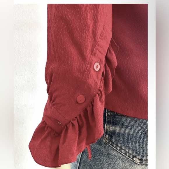 Saint Laurent Rive Gauche Vintage Red Silk Blouse - MSRP $995 - Picture 6 of 8